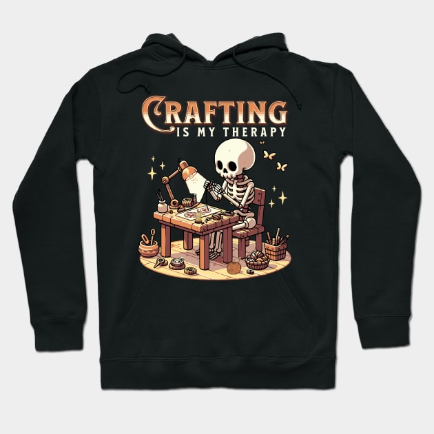 Crafting Is My Therapy Funny Crafter Hoodie by Hypnotic Highs